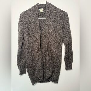 L.L. Bean Gray Cardigan Sweater Cozy Knit Design